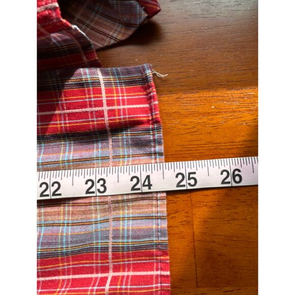 VTG Notations Ruffle blouse red plaid western prairie Sz10 Edwardian cottagecore - Picture 9 of 9